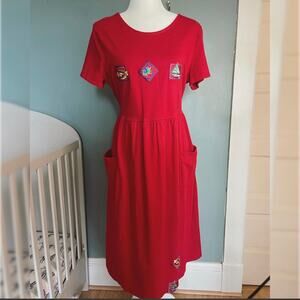 90s red fish tshirt dress